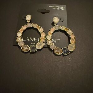 Lane Bryant Gold and Pastel Stone Earrings